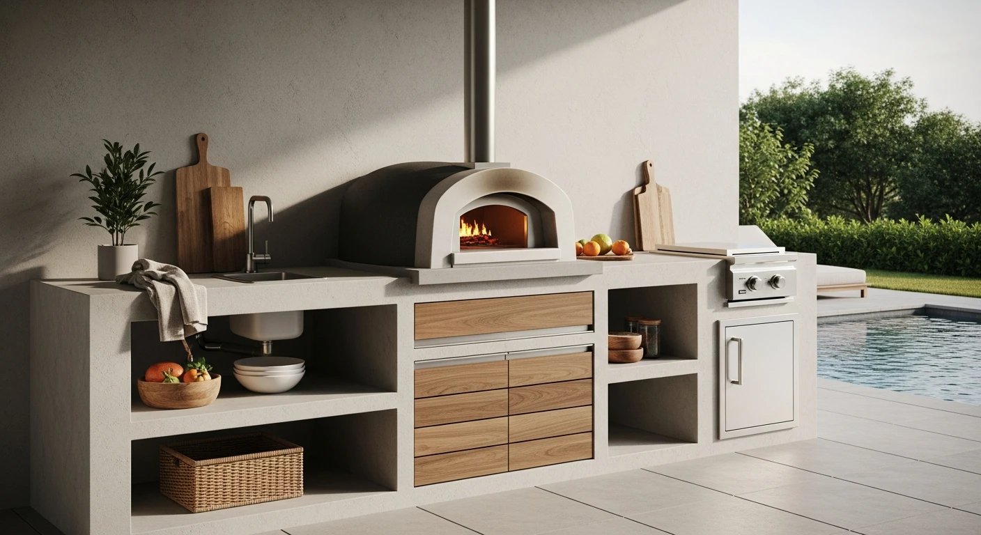 Built In Pizza Oven Outdoor Kitchen