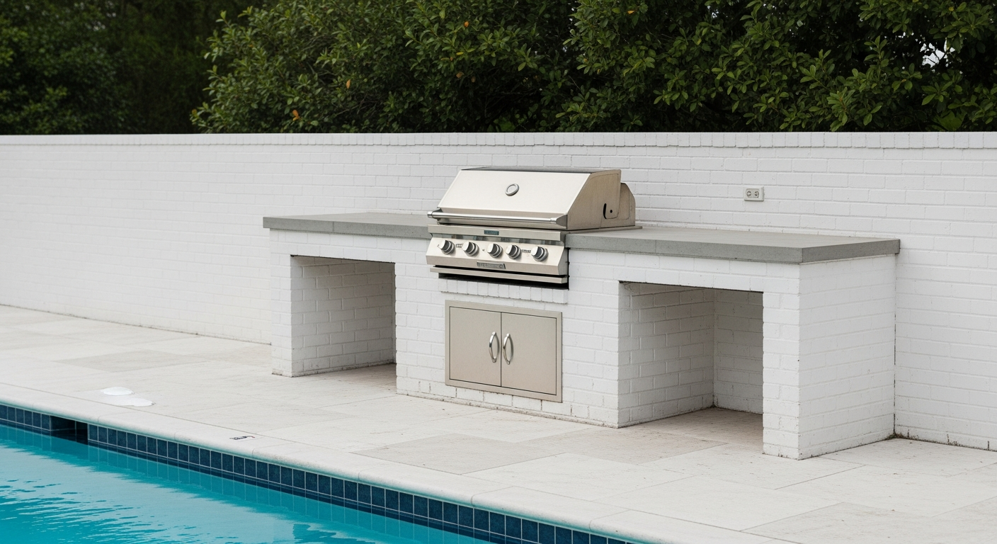 White Brick Outdoor Kitchen