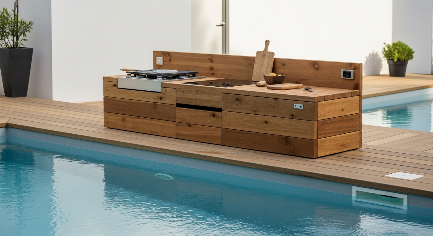 Wooden Outdoor Kitchen