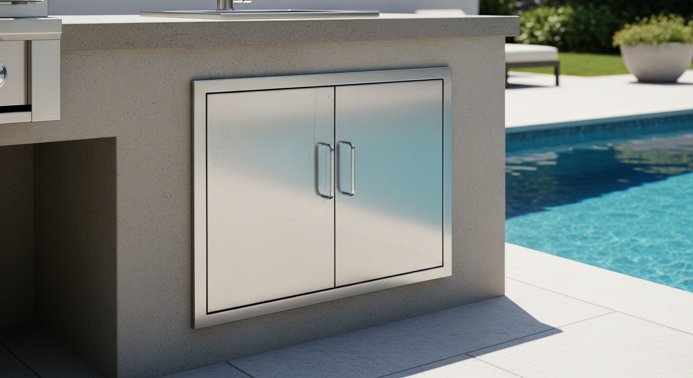 Custom Stainless Steel Doors for Outdoor Kitchen