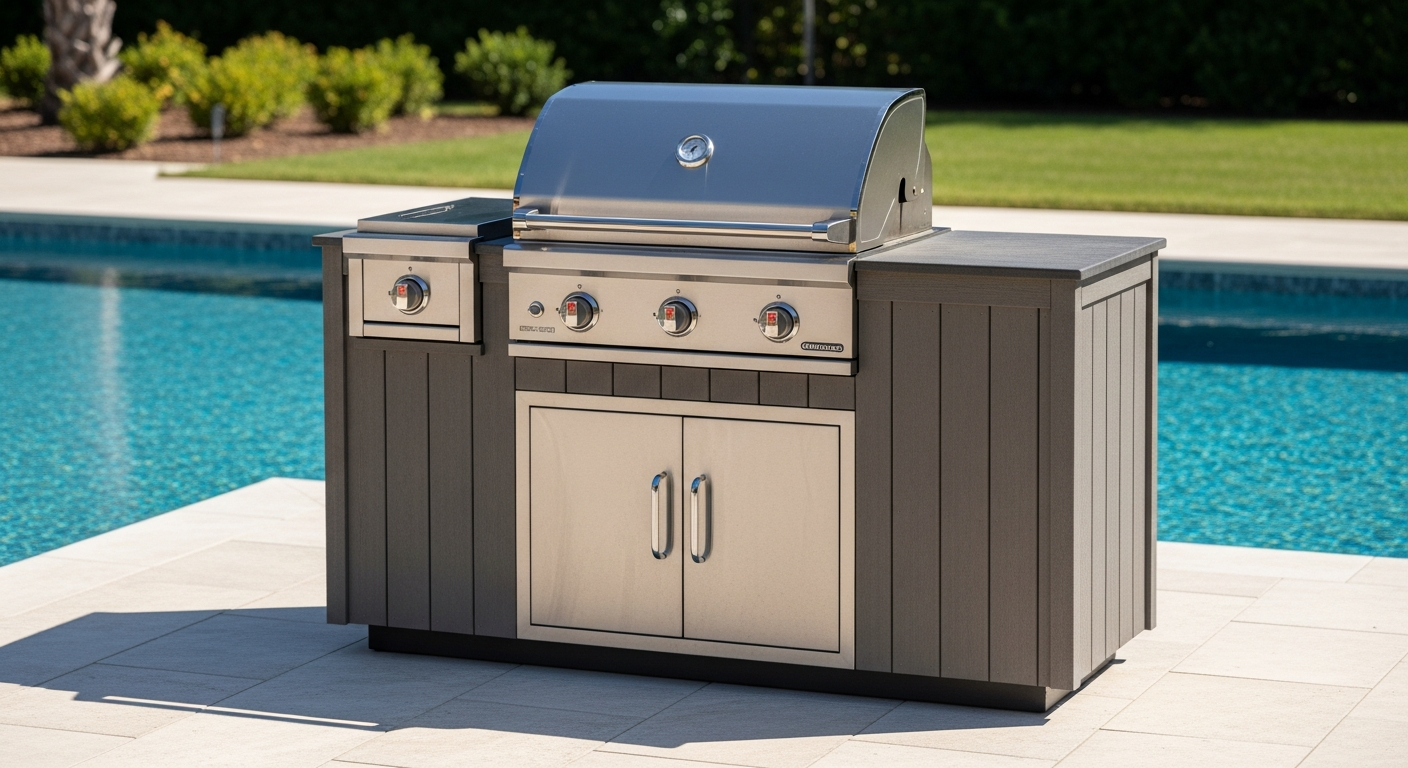 Outdoor Grill With Cabinet