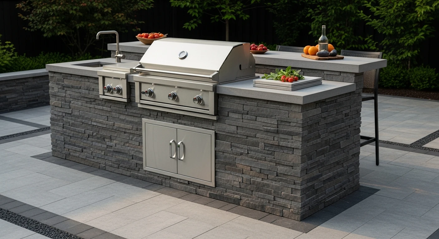 Outdoor Kitchen Grill Island