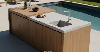 Outdoor Kitchen Island with Sink