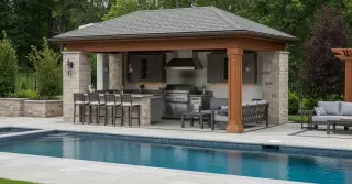 Outdoor Kitchen Pool House