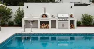 Outdoor Kitchen with Pizza Oven and Grill
