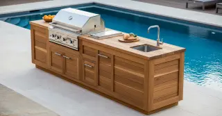 Wood Outdoor Kitchen Island